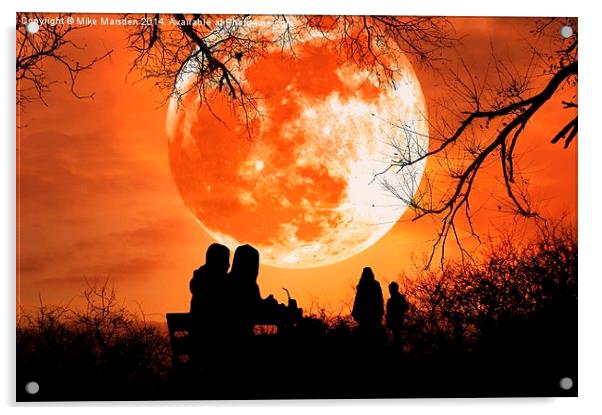 Fantasy Moonlit Picnic Acrylic by Mike Marsden