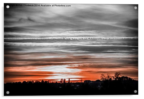  Sunset over sheffield Acrylic by Rob Chadwick