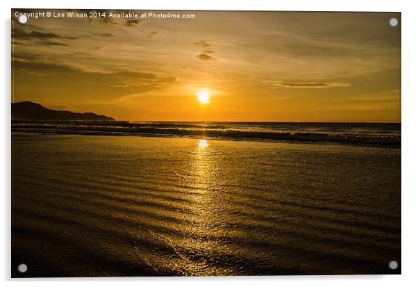  Beach Sunset Acrylic by Lee Wilson