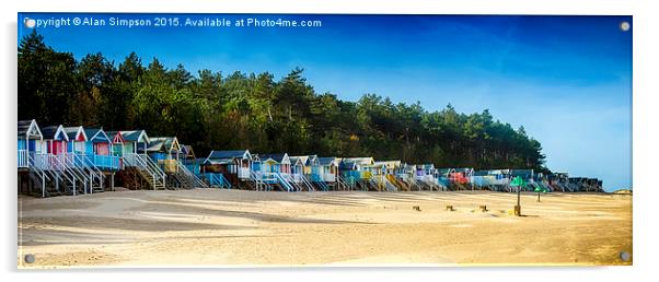 Wells-Next-The-Sea Beach Huts Acrylic by Alan Simpson