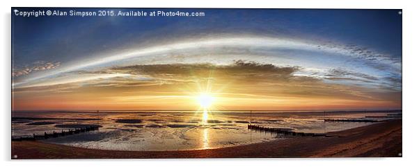  Heacham Beach Sunset Acrylic by Alan Simpson