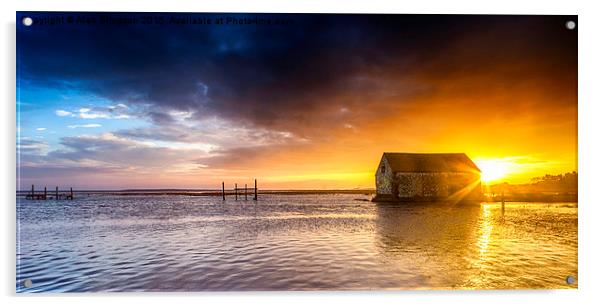  Thornham Harbour Sunrise Acrylic by Alan Simpson