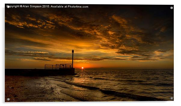  Heacham Beach Sunset Acrylic by Alan Simpson