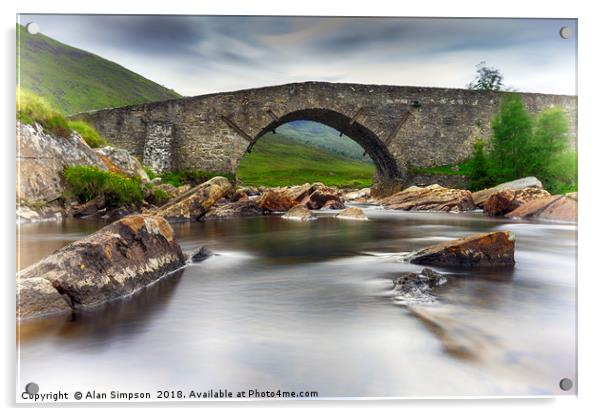 Garva Bridge Acrylic by Alan Simpson