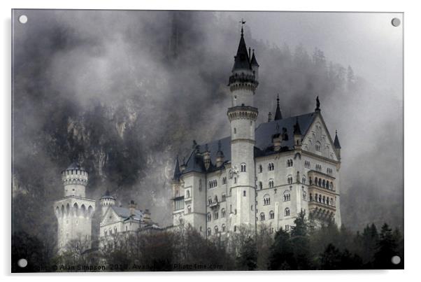 Neuschwanstein Castle Acrylic by Alan Simpson