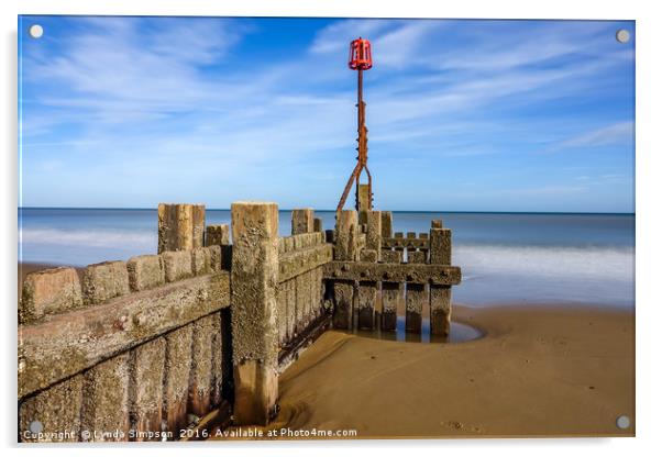 Mundesley Beach, Norfolk Acrylic by Lynda Simpson