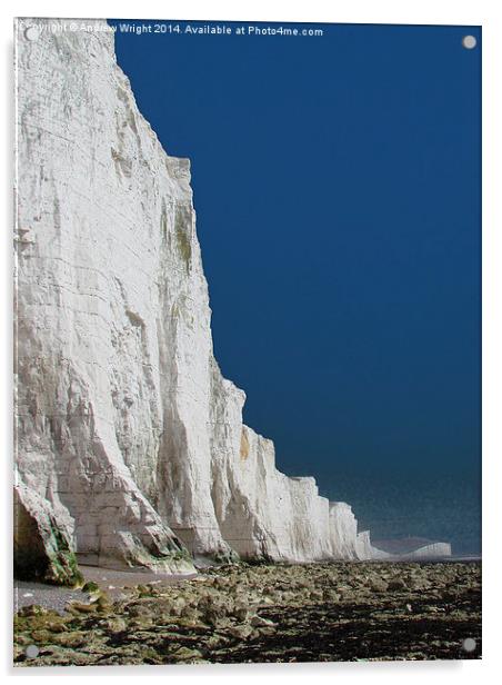  White Cliffs, Seven Sisters, Sussex Acrylic by Andrew Wright