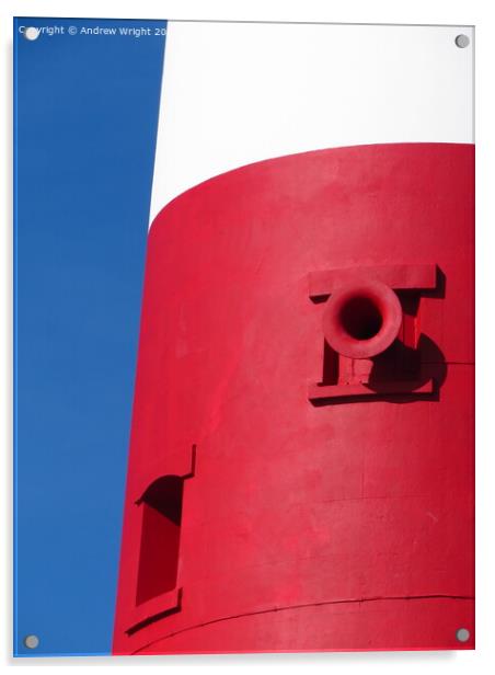 Portland Bill Lighthouse - RED, WHITE and BLUE Acrylic by Andrew Wright