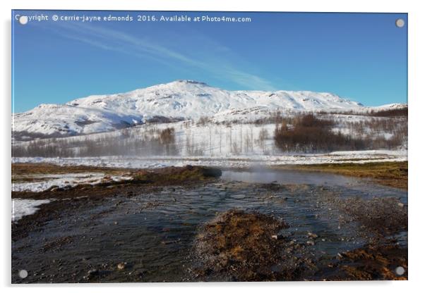 Mountain in Iceland Acrylic by cerrie-jayne edmonds