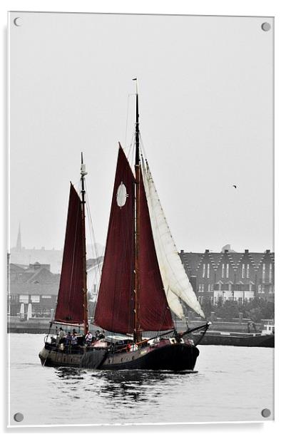  Thames Barge Acrylic by Simon Hackett
