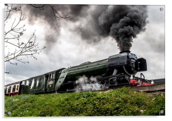 The Flying Scotsman at the Bluebell Railway Acrylic by Simon Hackett