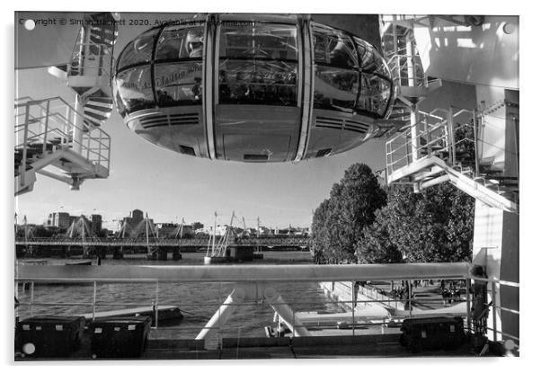 Start of The  London Eye Ride Acrylic by Simon Hackett