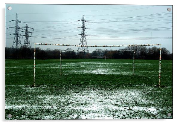  Goalposts on Hackney Marshes Acrylic by Jamie Lumley