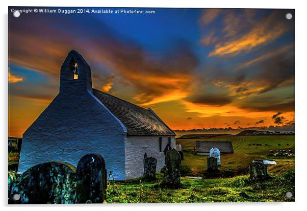 Chapel At Sunrise  Acrylic by William Duggan