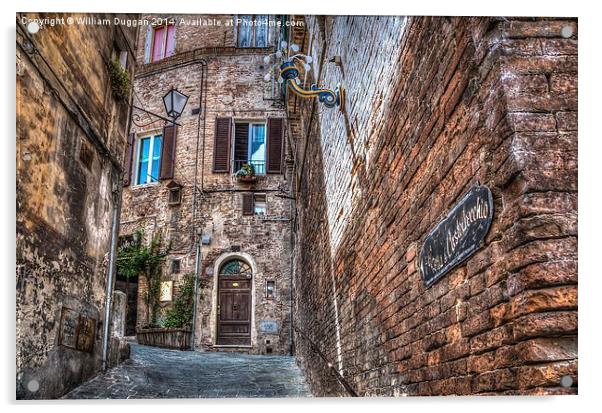  San Gimignano Alleyway  Acrylic by William Duggan