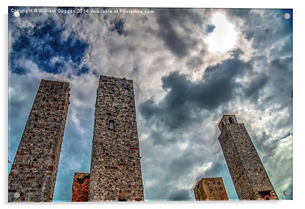  The Towers at San Gimignano. Acrylic by William Duggan