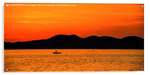  Croatian Sunset Fishing Boat. Acrylic by William Duggan