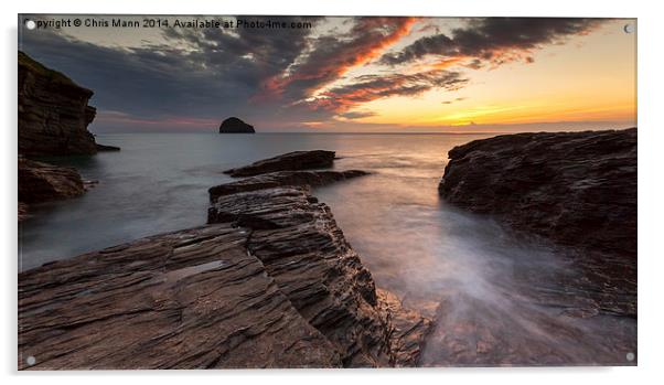  Cornish sunset Acrylic by Chris Mann