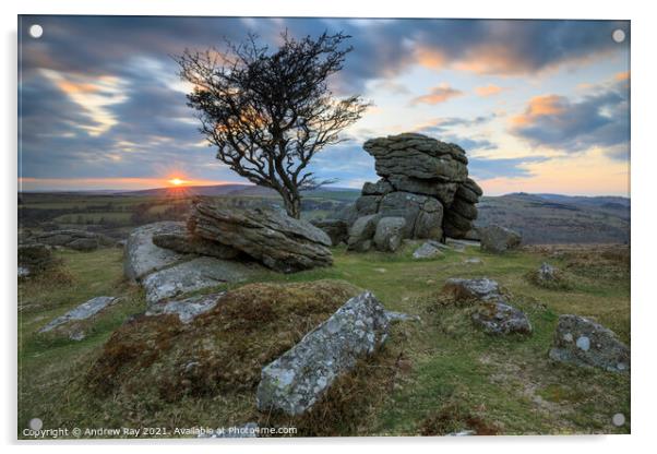 Dartmoor sunset Acrylic by Andrew Ray