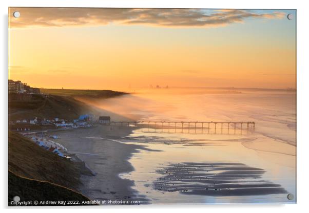 Late light at Saltburn Acrylic by Andrew Ray