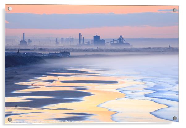 Steelworks at sunset Acrylic by Andrew Ray