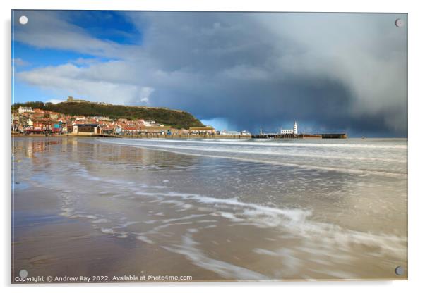 Storm clouds over Scarborough Acrylic by Andrew Ray
