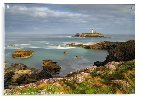 Spring morning at Godrevy  Acrylic by Andrew Ray