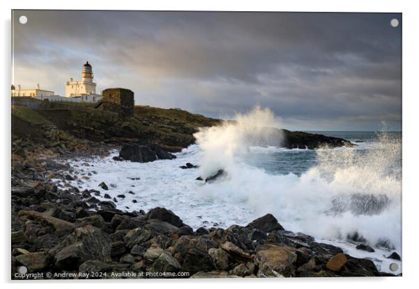 Stormy evening at Kinnaird Head Lighthouse  Acrylic by Andrew Ray