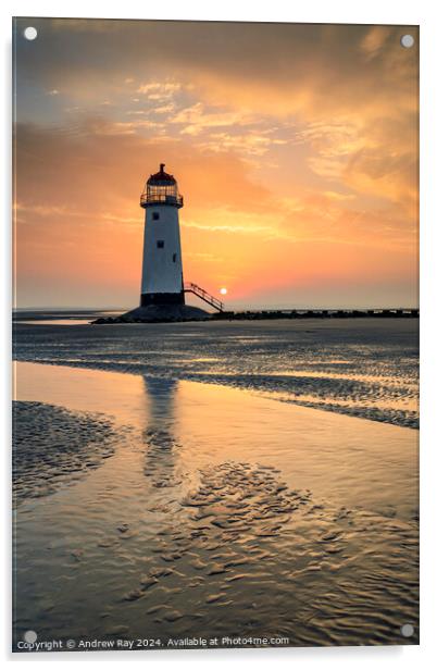 Talacre Lighthouse at sunrise Acrylic by Andrew Ray