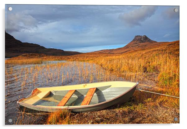 Boat at Loch Lurgainn Acrylic by Andrew Ray