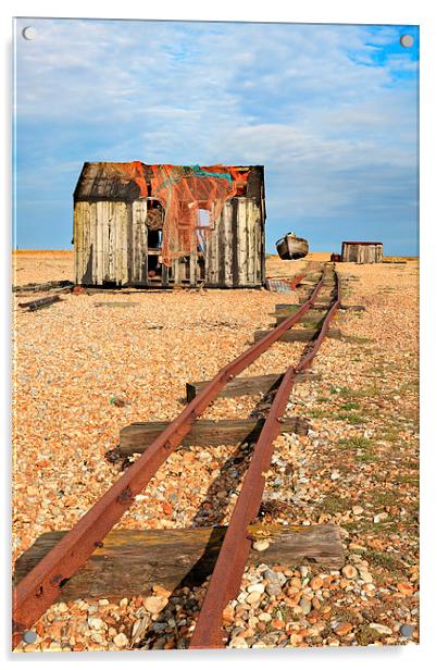 Old Rail Track (Dungeness) Acrylic by Andrew Ray