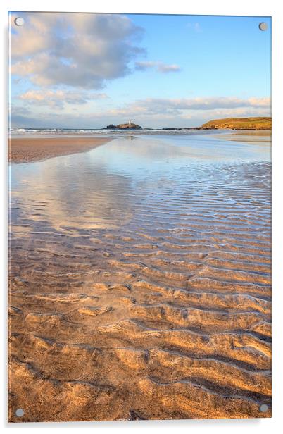 Sand Ripples and Reflections (Godrevy) Acrylic by Andrew Ray
