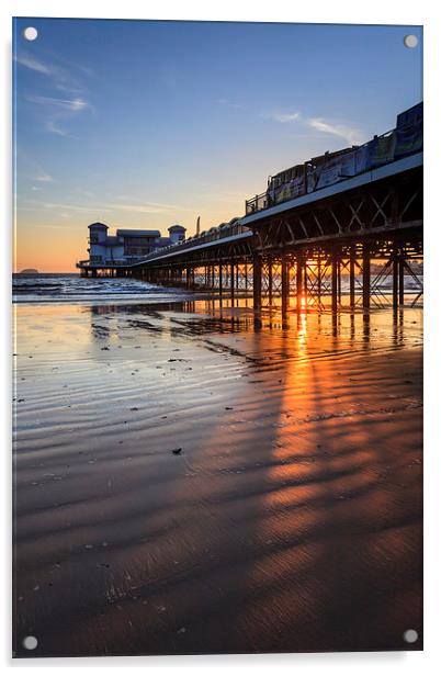 Shafts of Light (Weston Pier)  Acrylic by Andrew Ray