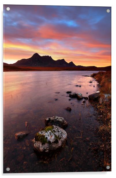 Towards Sunrise (Loch Hakel Acrylic by Andrew Ray