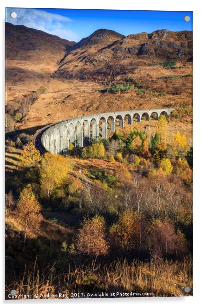 Autumn at Glenfinnan Viaduct Acrylic by Andrew Ray
