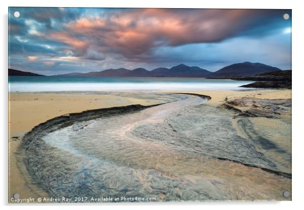 Luskentyre Beach at Sunset Acrylic by Andrew Ray