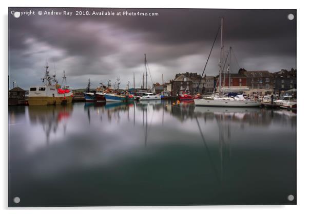 Padstow reflections Acrylic by Andrew Ray