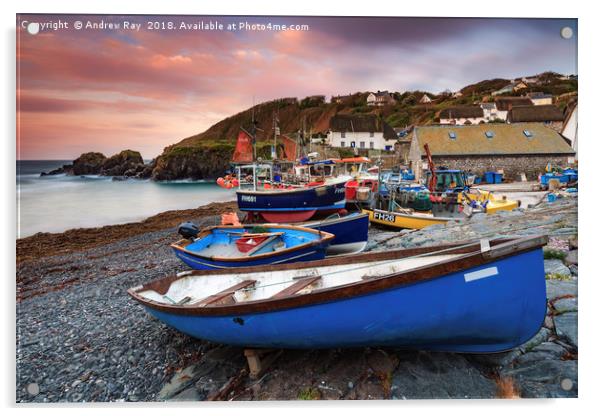 Cadgwith at Sunrise Acrylic by Andrew Ray