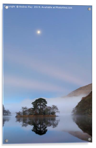 The moon over Loch Awe Acrylic by Andrew Ray
