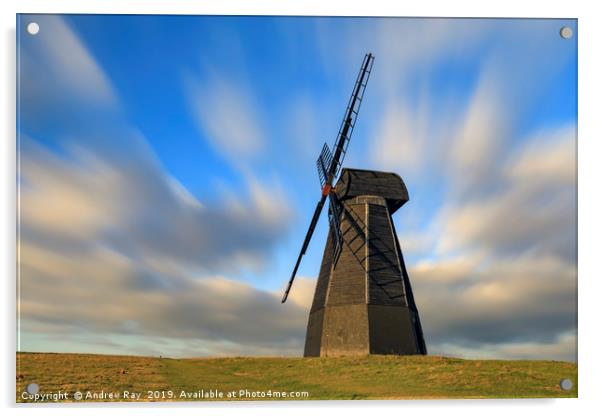 Rottingdean Windmill Acrylic by Andrew Ray