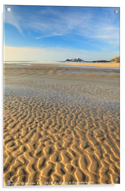 Sand patterns on Gwithian Beach Acrylic by Andrew Ray