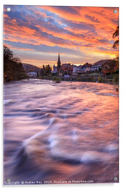 Sunrise over Llangollen Acrylic by Andrew Ray