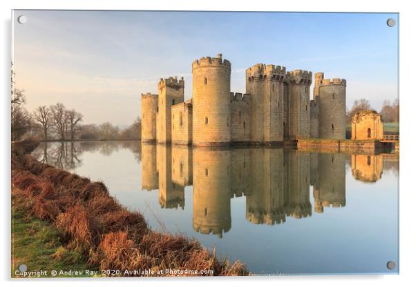 First Light at Bodium Castle Acrylic by Andrew Ray