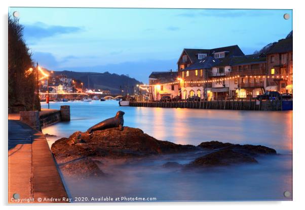 Twilight at Looe River Acrylic by Andrew Ray