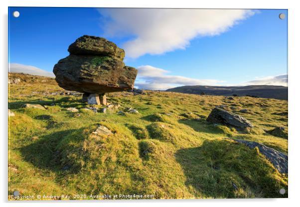 Morning at the Norber Erratics Acrylic by Andrew Ray