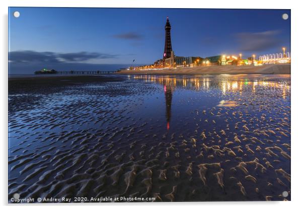 Twilight at Blackpool Acrylic by Andrew Ray