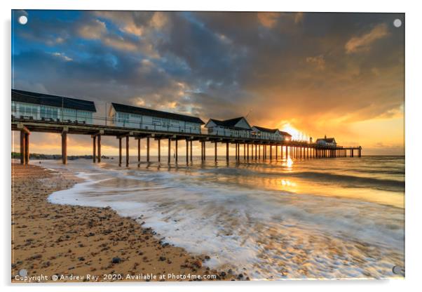 Towards sunrise (Southwold) Acrylic by Andrew Ray