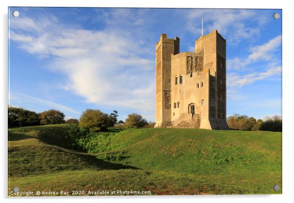Evening light on Orford Castle Acrylic by Andrew Ray