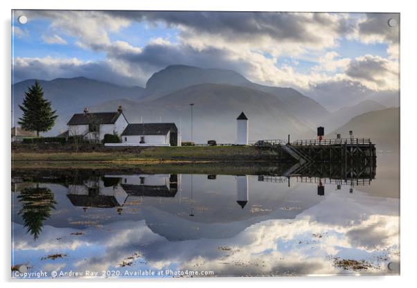 Reflections at Corpach Acrylic by Andrew Ray