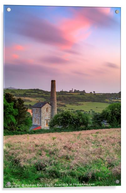 Wheal Rose at sunset Acrylic by Andrew Ray